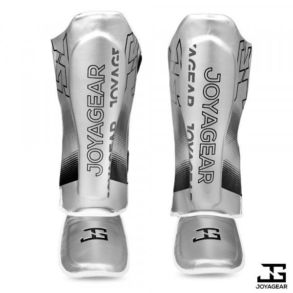 The Joyagear "Evolution" Shinguards- Silver-White