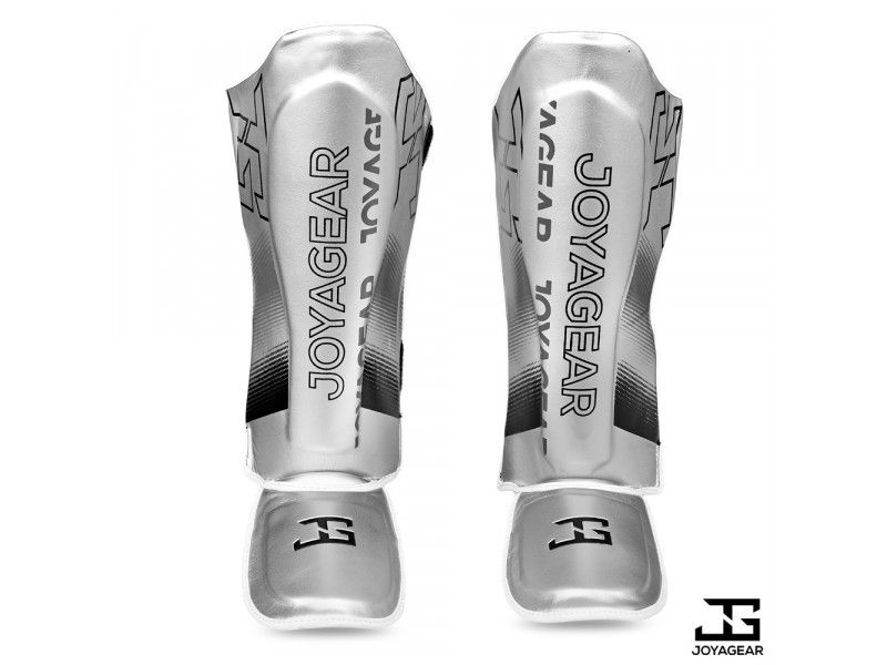 The Joyagear "Evolution" Shinguards- Silver-White